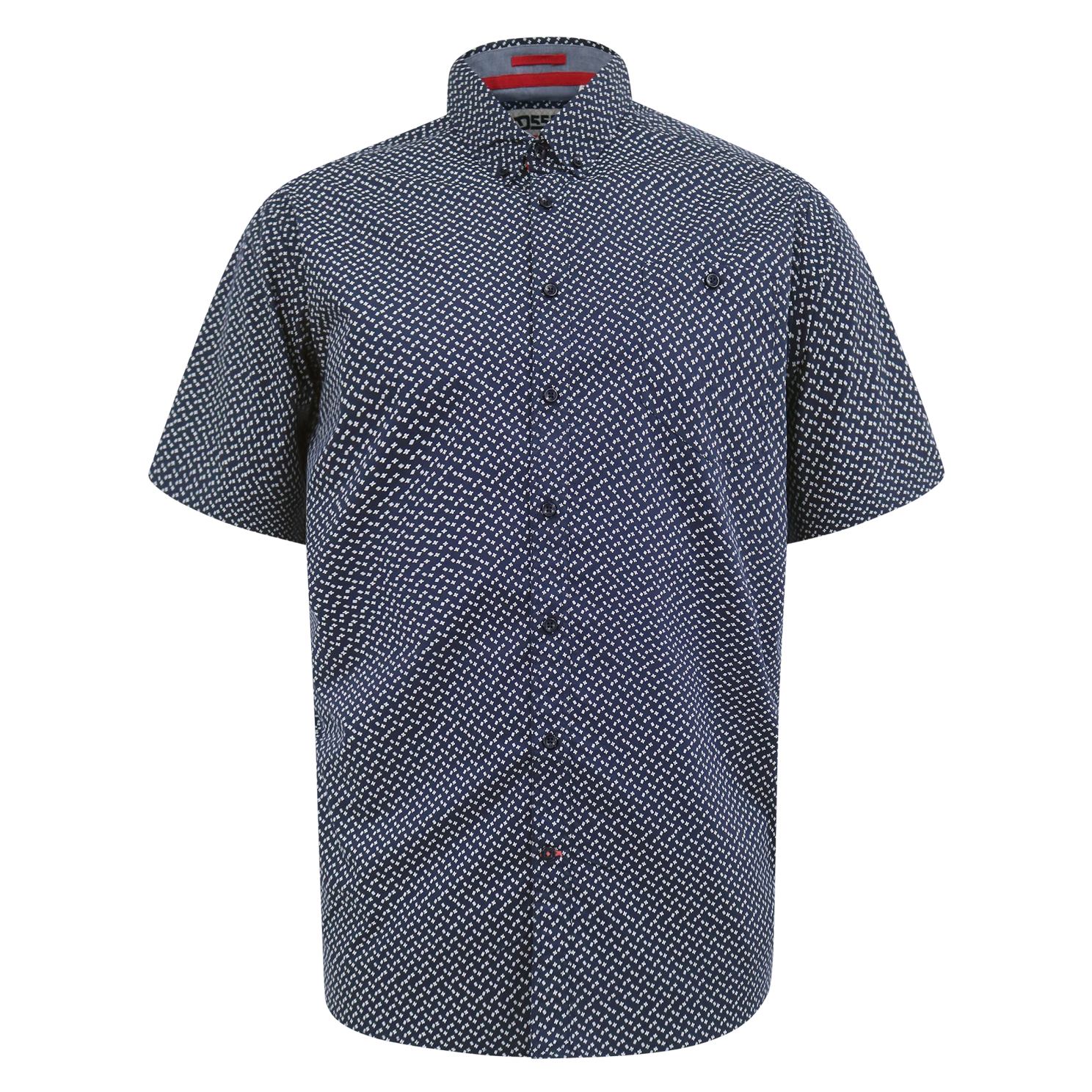 D555 MELROSE Herre Kortærmet skjorte - Navy - 6XL