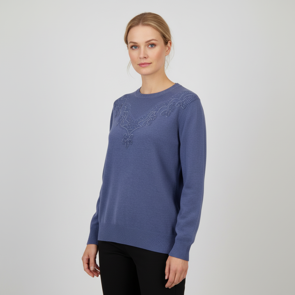 Etoile Dame Striktrøje - BLÅ - XL/2XL