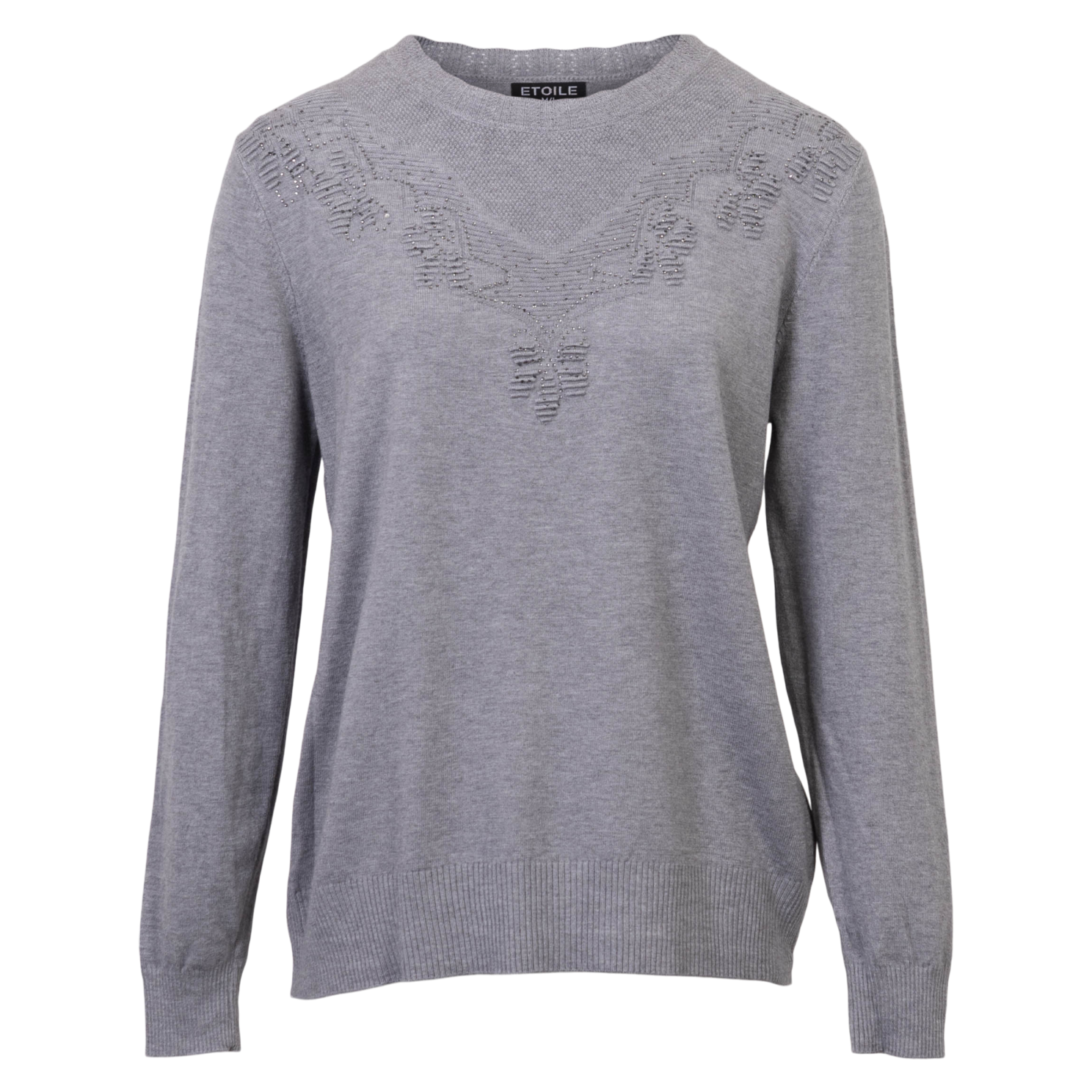 Etoile Dame Striktrøje - GRÅ - XL/2XL