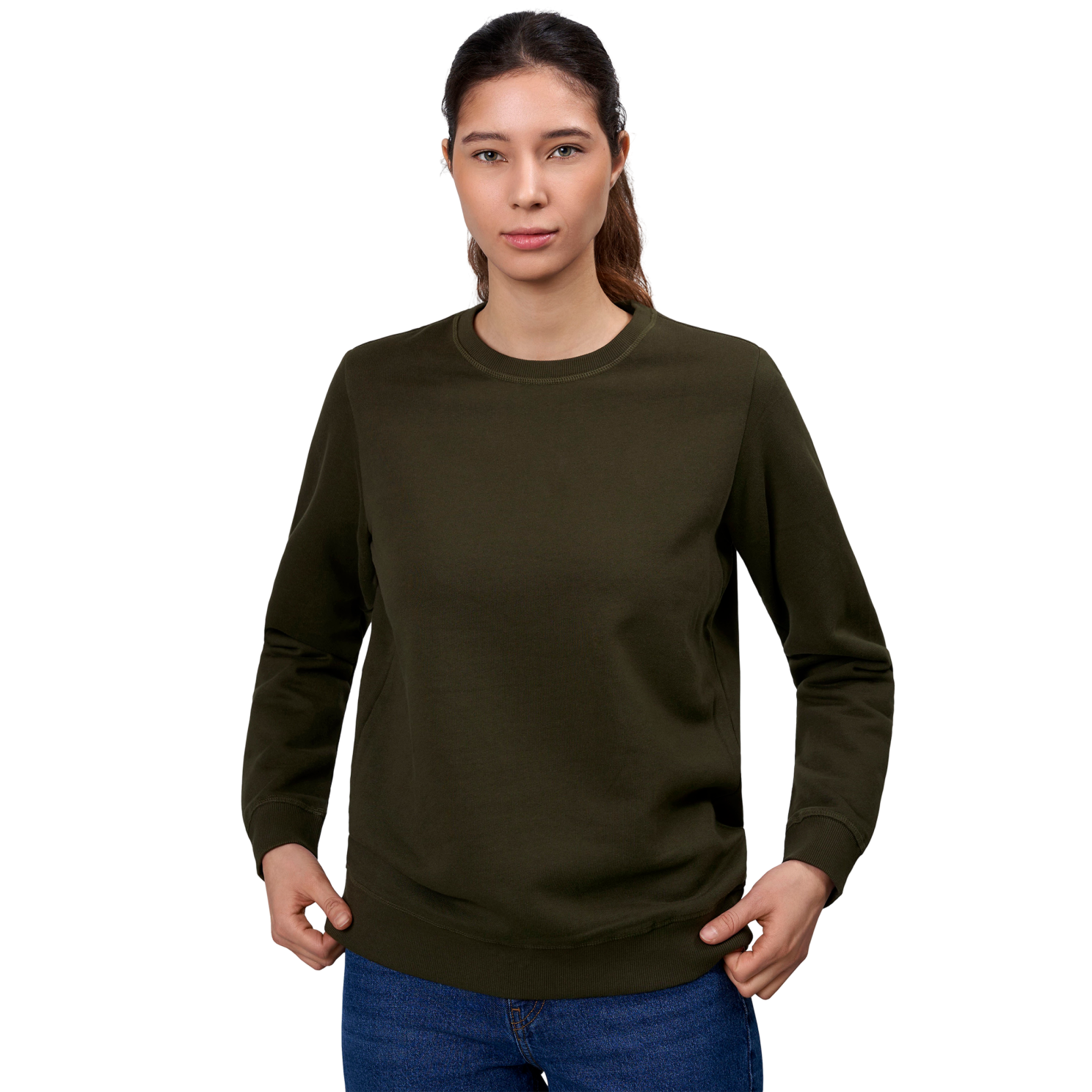 ID Dame Sweatshirt - Oliven - 2XL