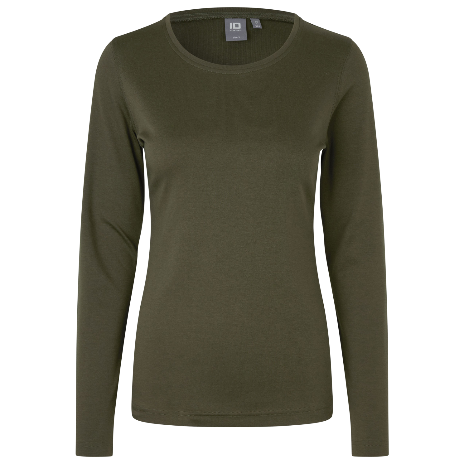 ID Interlock Dame Langærmet t-shirt - Oliven - 2XL