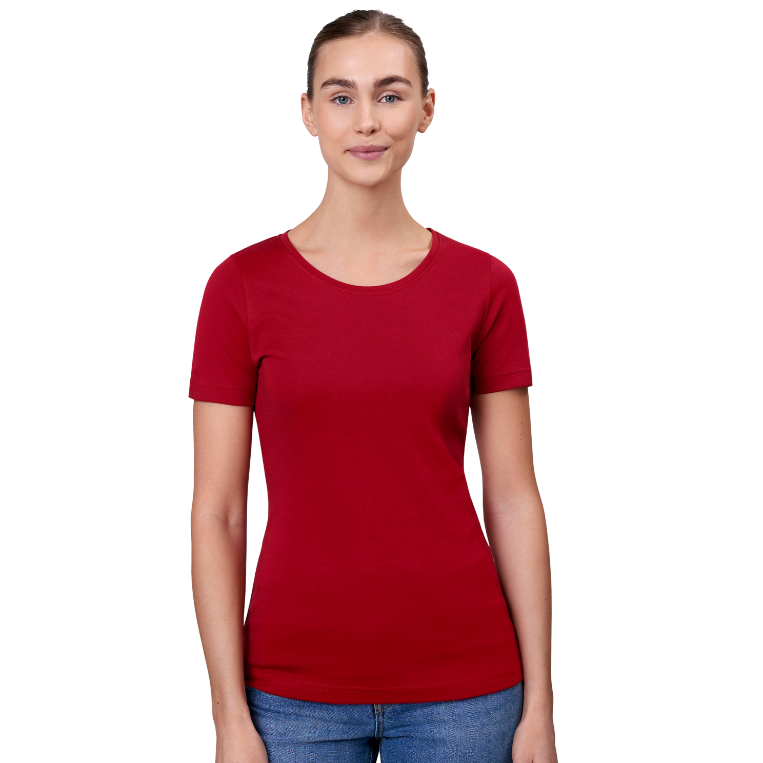 ID Interlock Dame T-shirt - Rød - 2XL