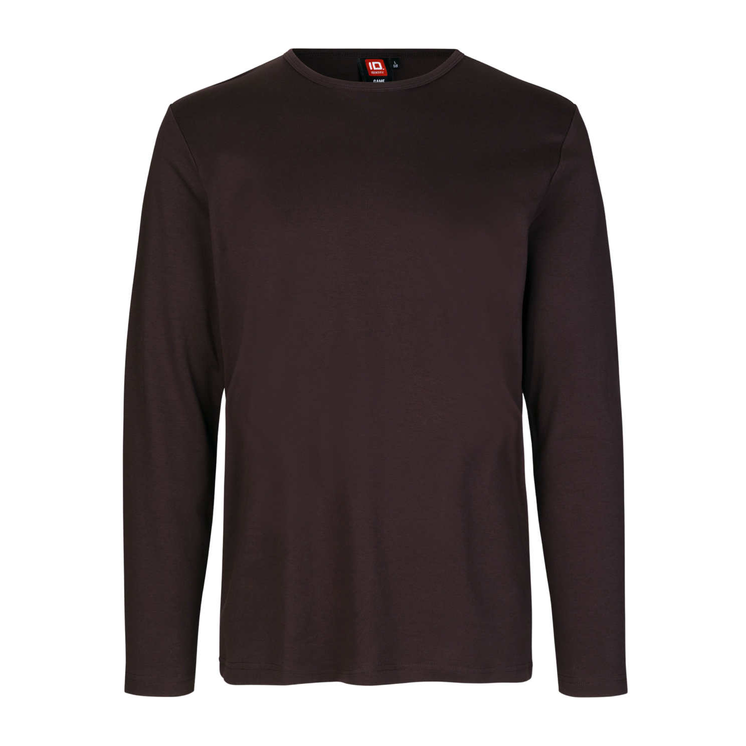 ID Interlock Herre Langærmet t-shirt - Mørk Bordeaux - XL