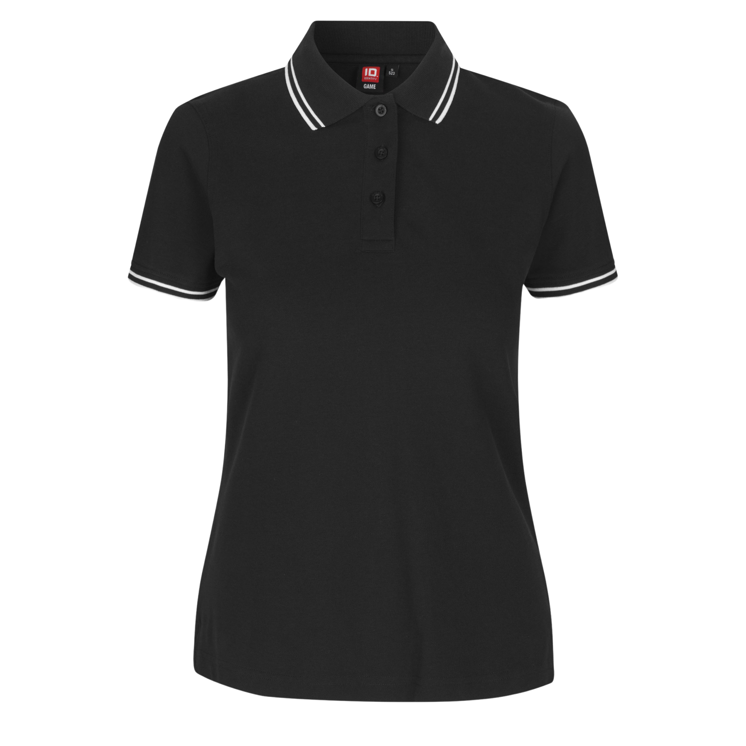 ID Kontrast Dame Polo - Sort - 2XL