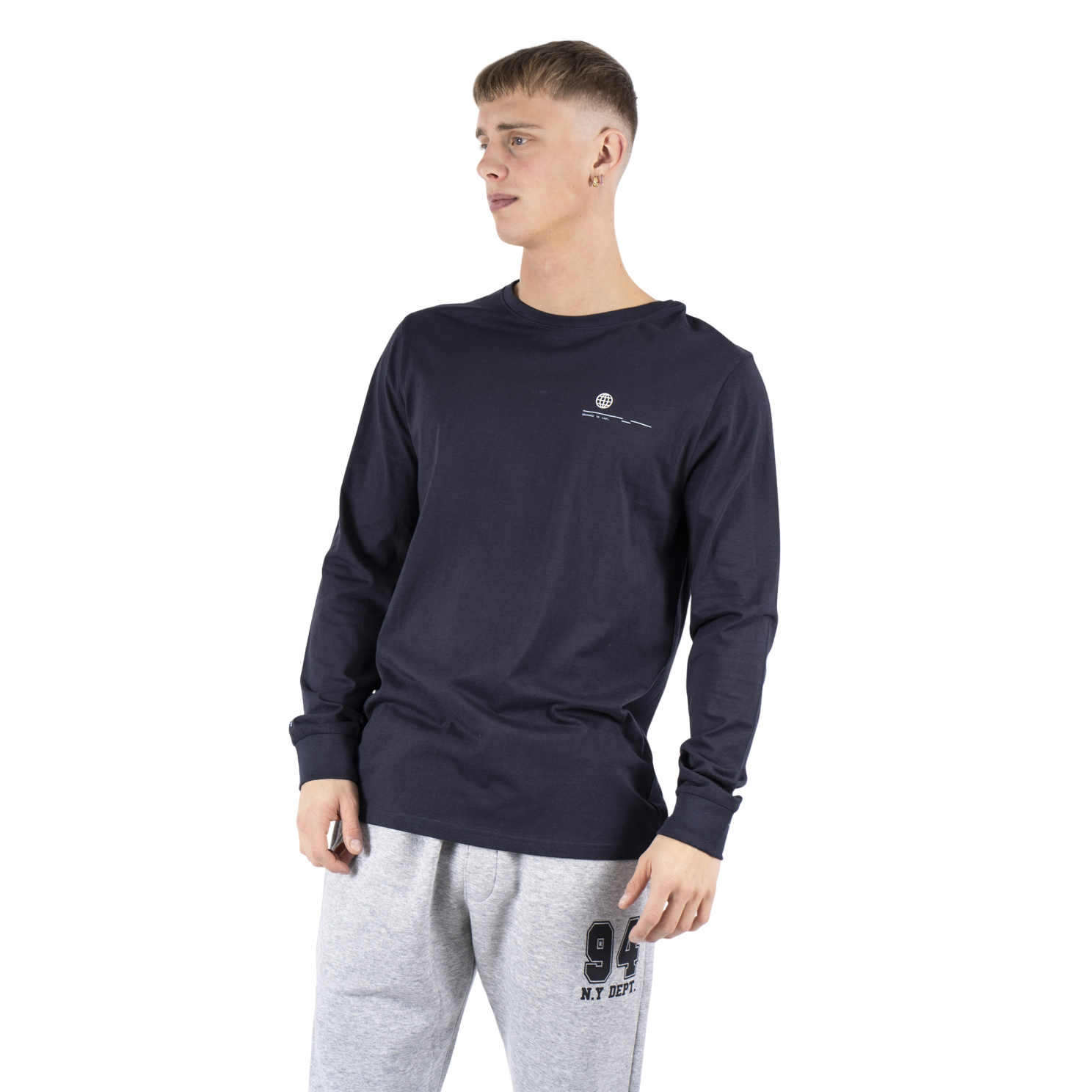 Marcus Ardy Herre Langærmet t-shirt - Night Navy - 3XL
