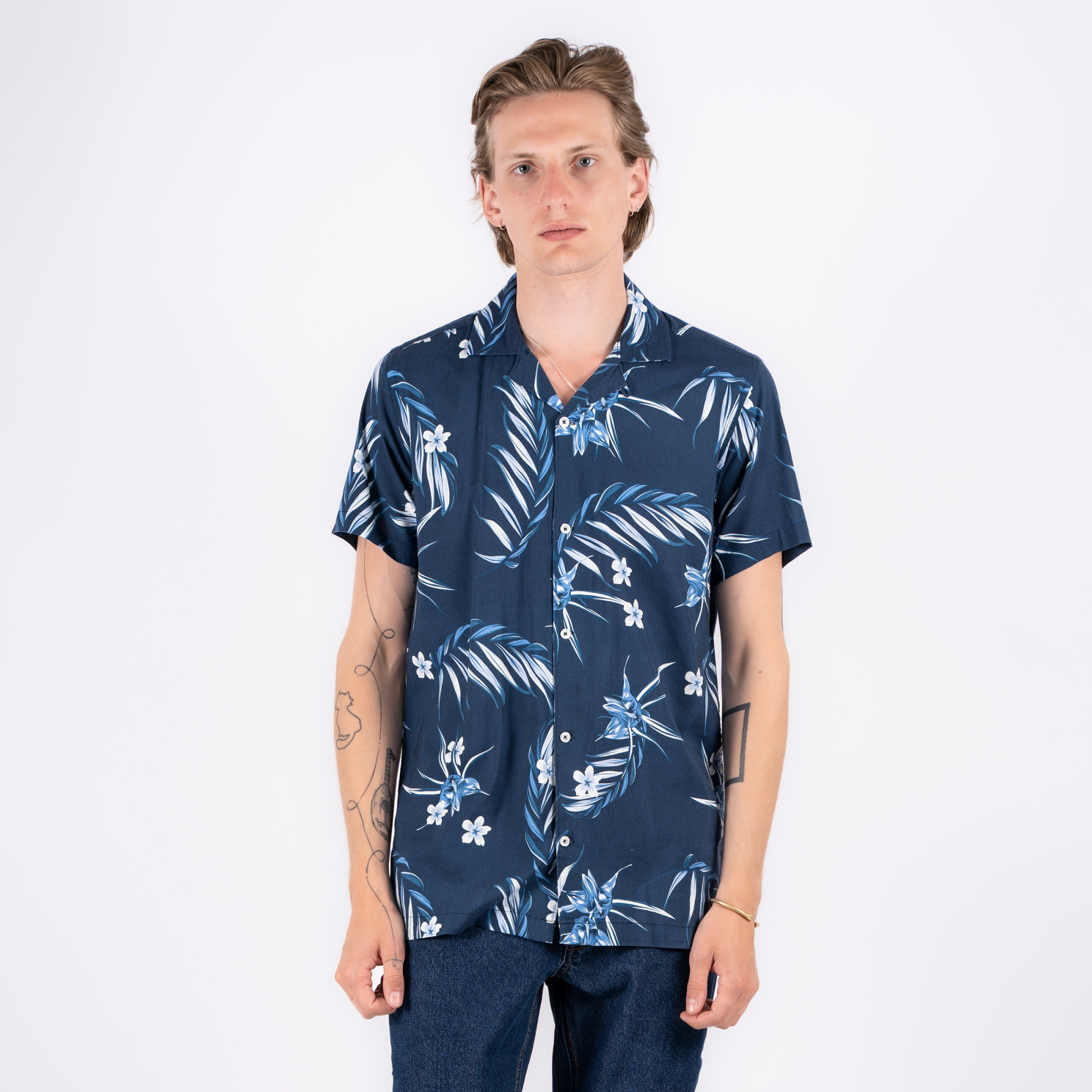 Marcus Boz Herre Kortærmet skjorte - Dk. Navy - XL