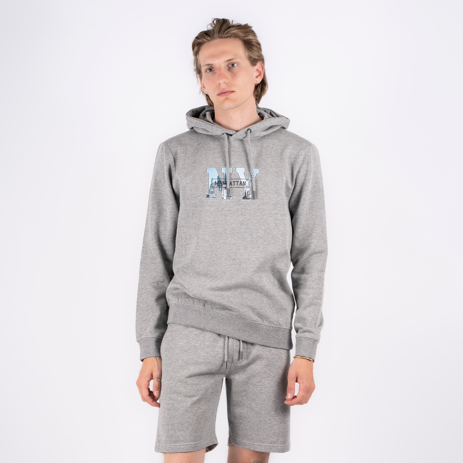 Marcus Colin Herre Hættetrøje - Lt.grey mix - XL