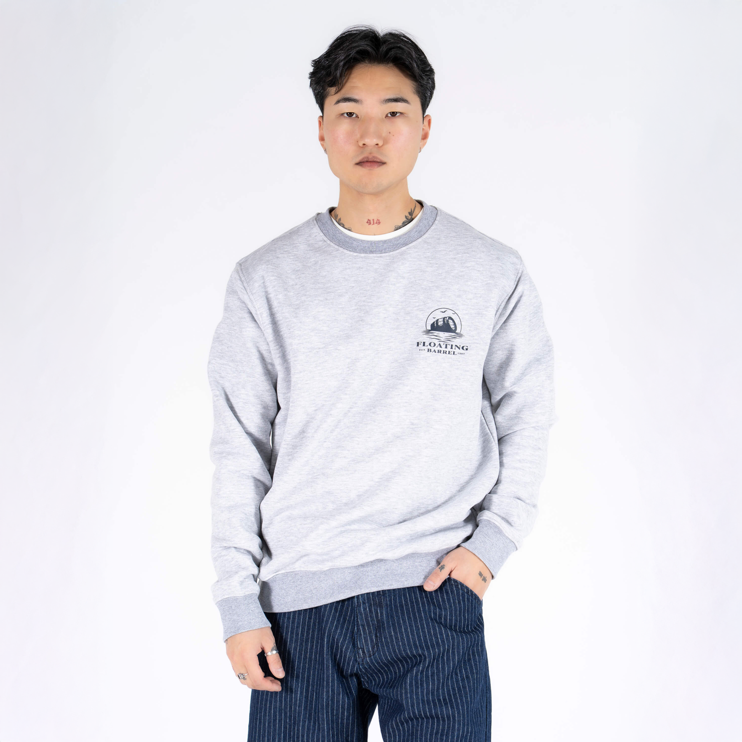 Marcus Colin Herre Sweatshirt - Light Grey Melange - 3XL