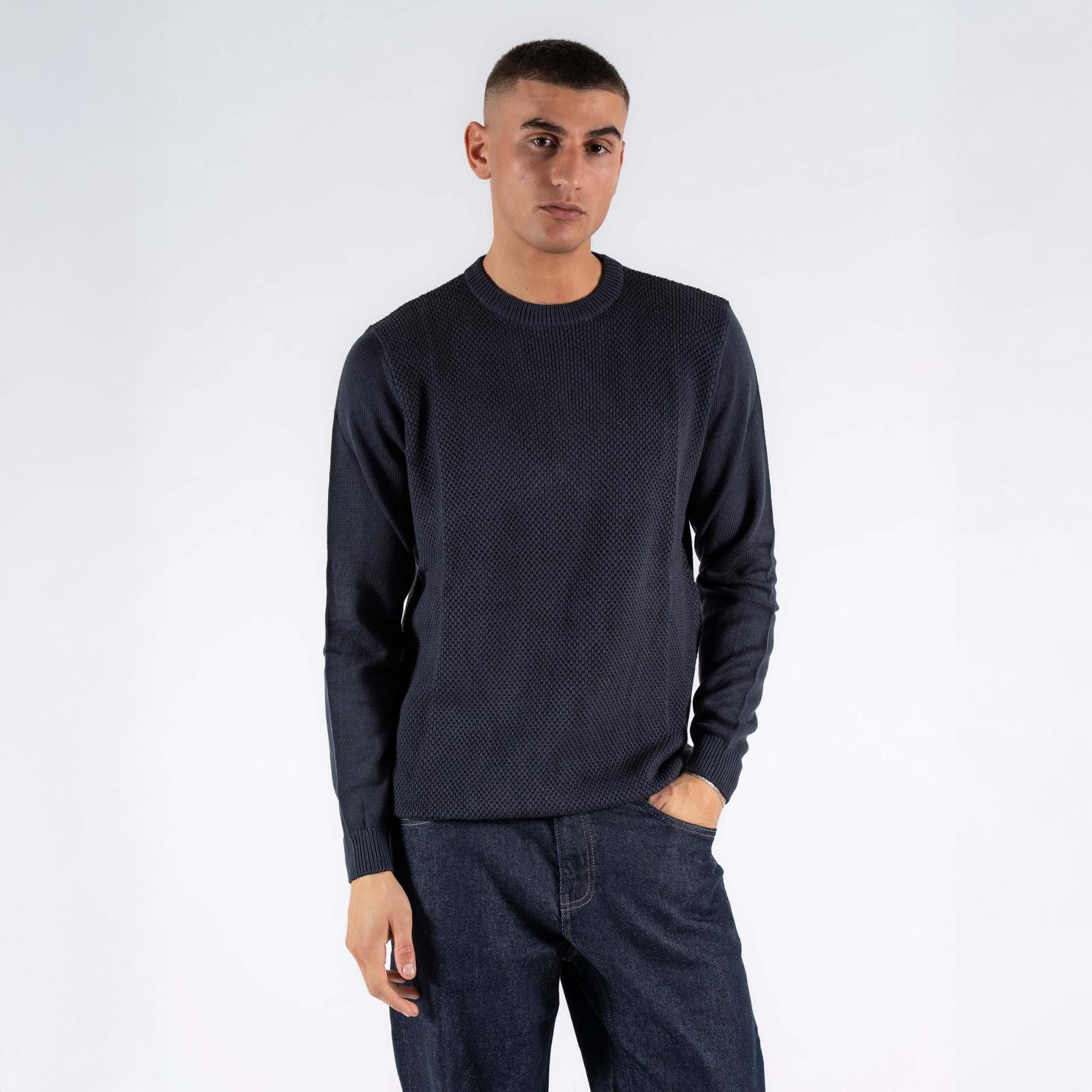 Marcus Herre Striktrøje - Night Navy - 2XL