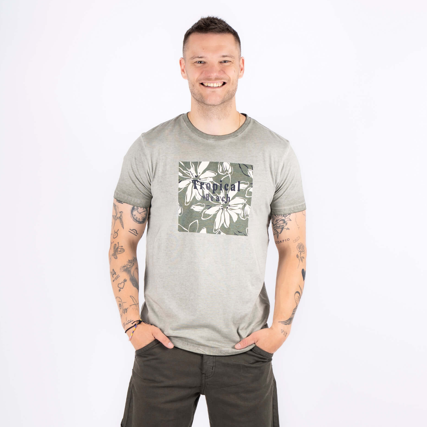 Marcus Jeb Herre T-shirt - Green Shadow - XL