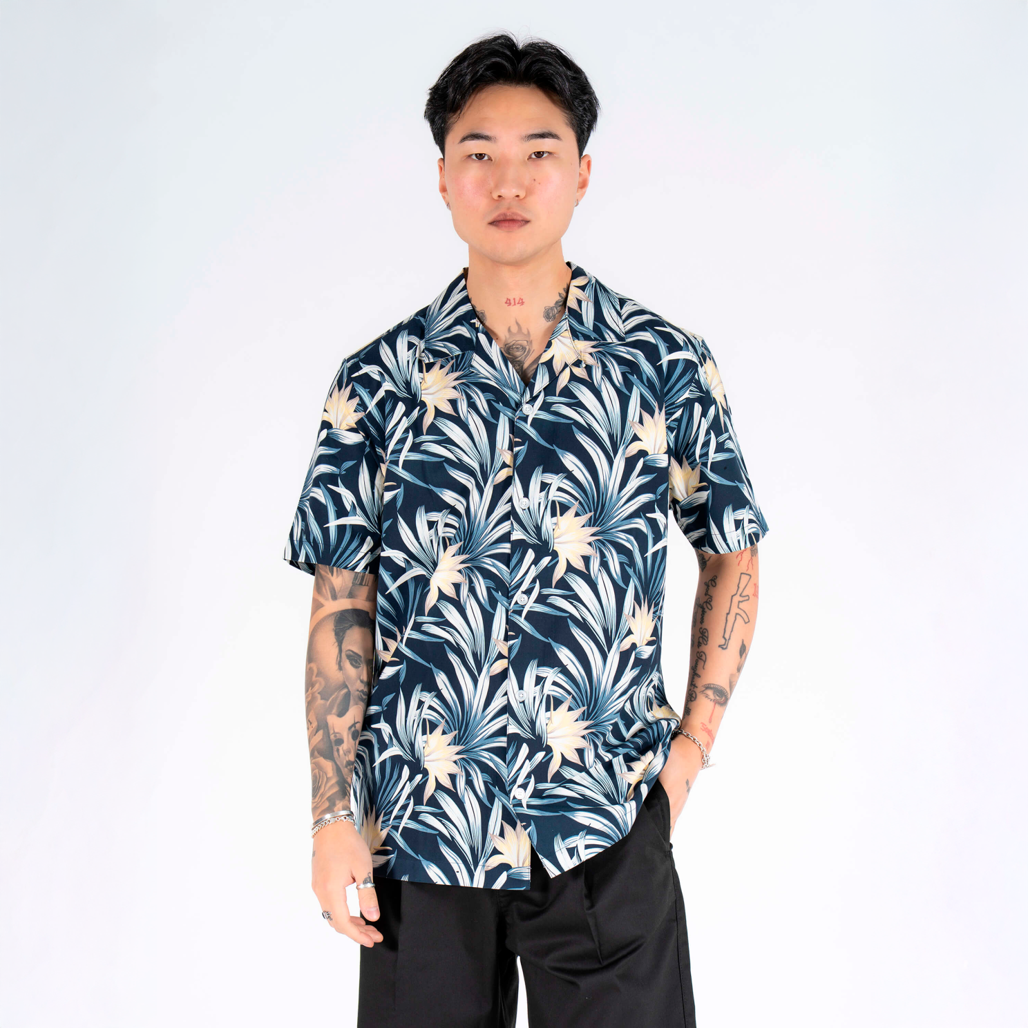 Marcus Pablo Herre Kortærmet skjorte - Dark Sapphire - XL