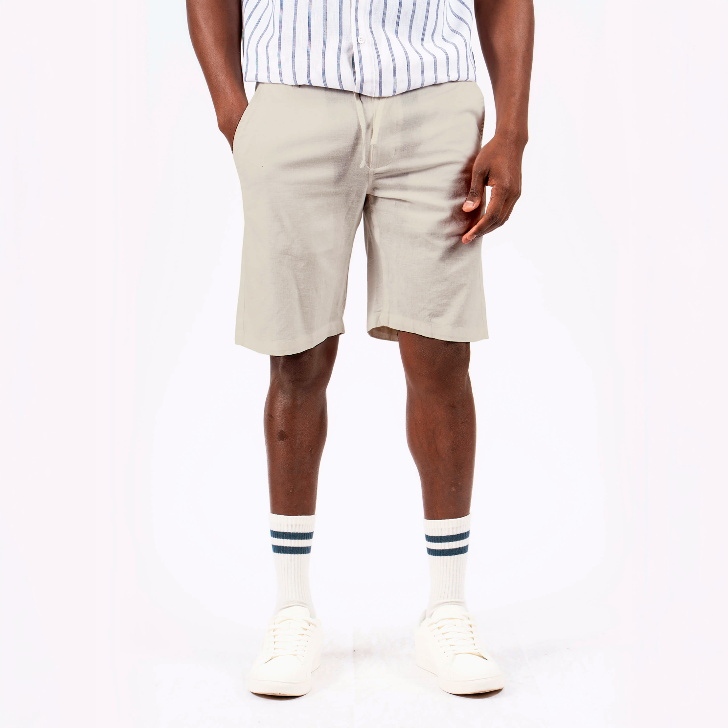 Marcus Wilson Herre Shorts i hørmix - Nacreous Clouds - 3XL