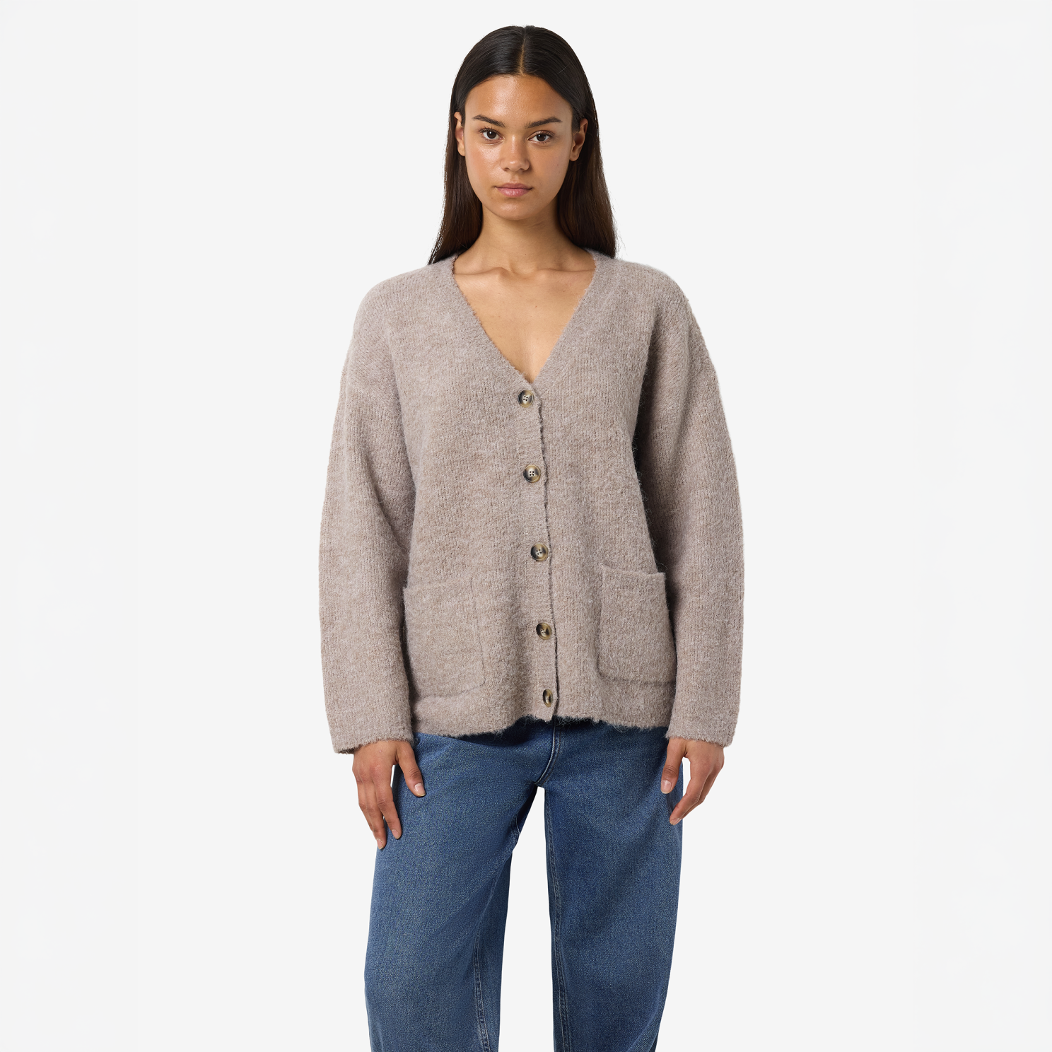 Noisy May Dame Cardigan - Silver Mink - XL