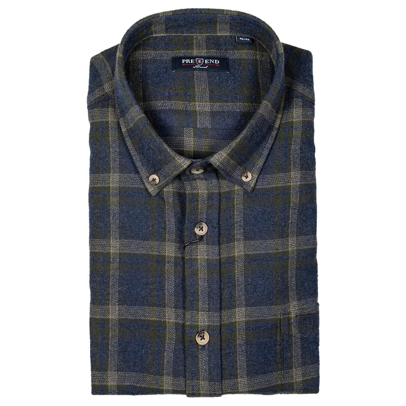 Pre End Farmer Herre Skjorte - Dusty Olive Mix - 5XL-51/52