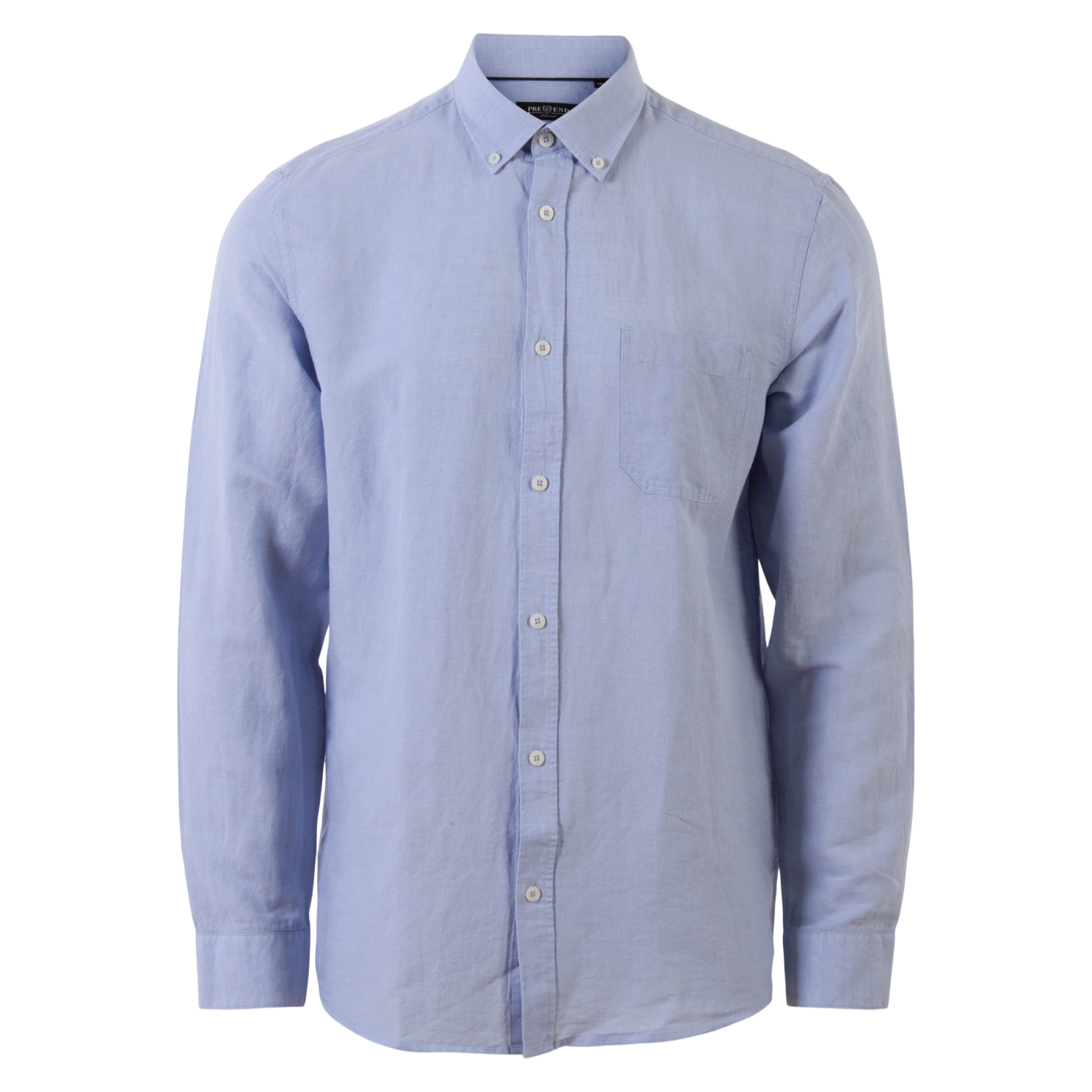 Pre End Frey Herre Skjorte i hørmix - Fine Blue - 2XL