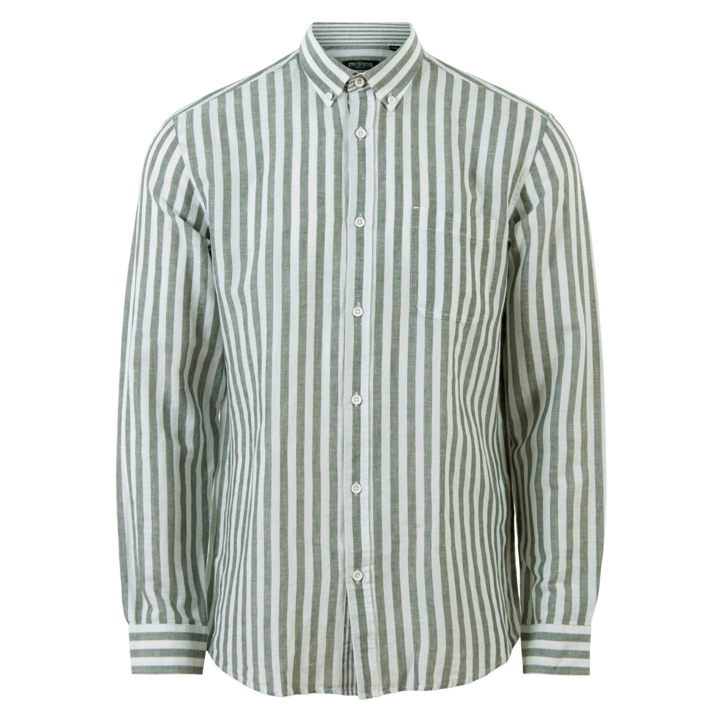 Pre End Herre Skjorte i hørmix - Army Green - XL