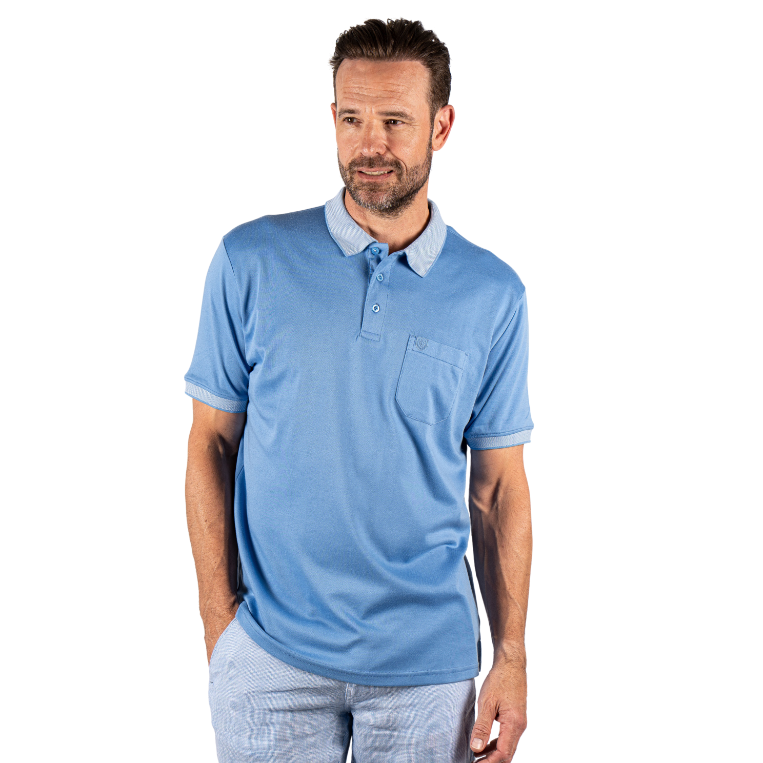 Pre End Texas Herre Polo - Water Blue - 2XL
