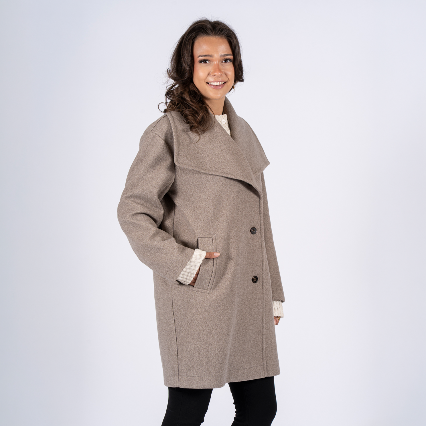 SASIA Bea Dame Jakke - CEMENT GREY - XL