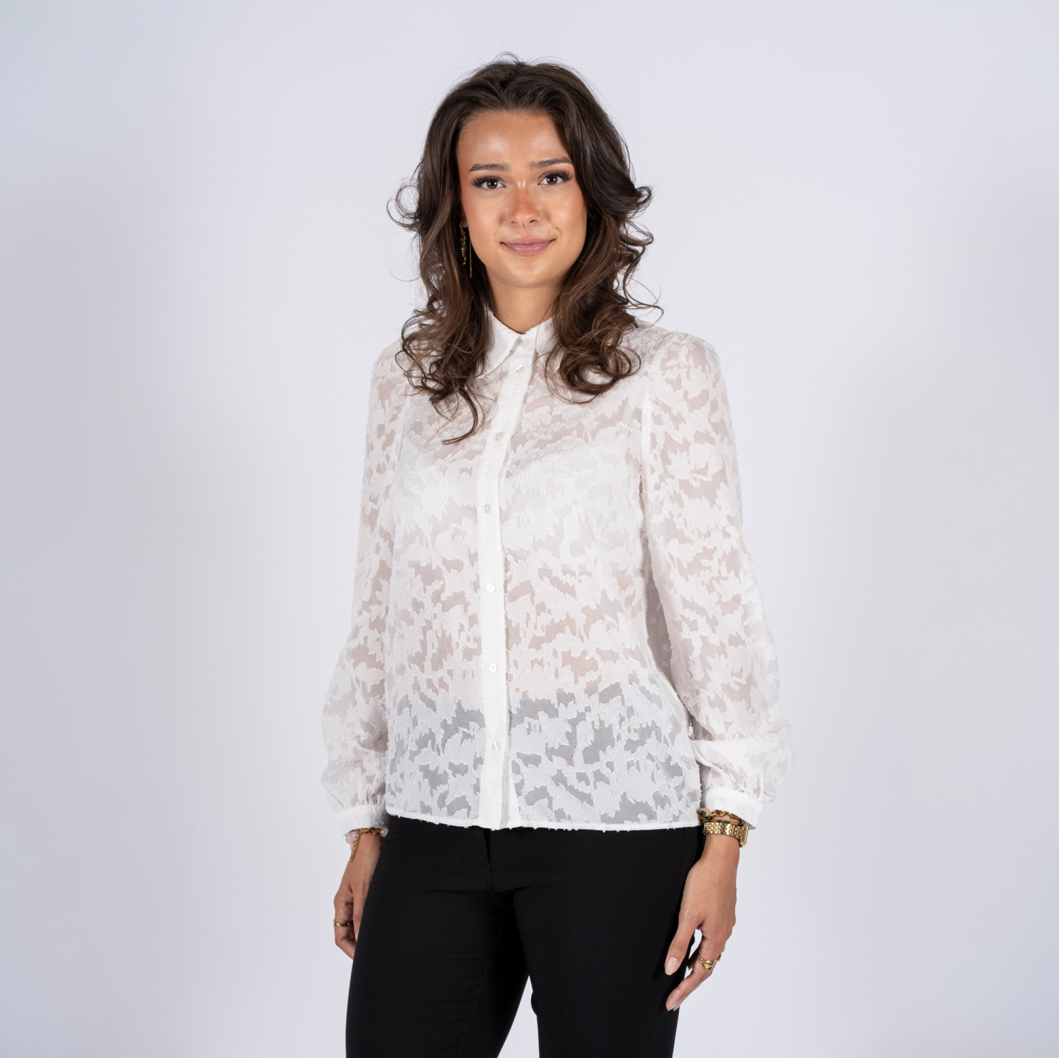 SASIA Berit Dame Skjorte - CLOUD DANCER WHITE - XL