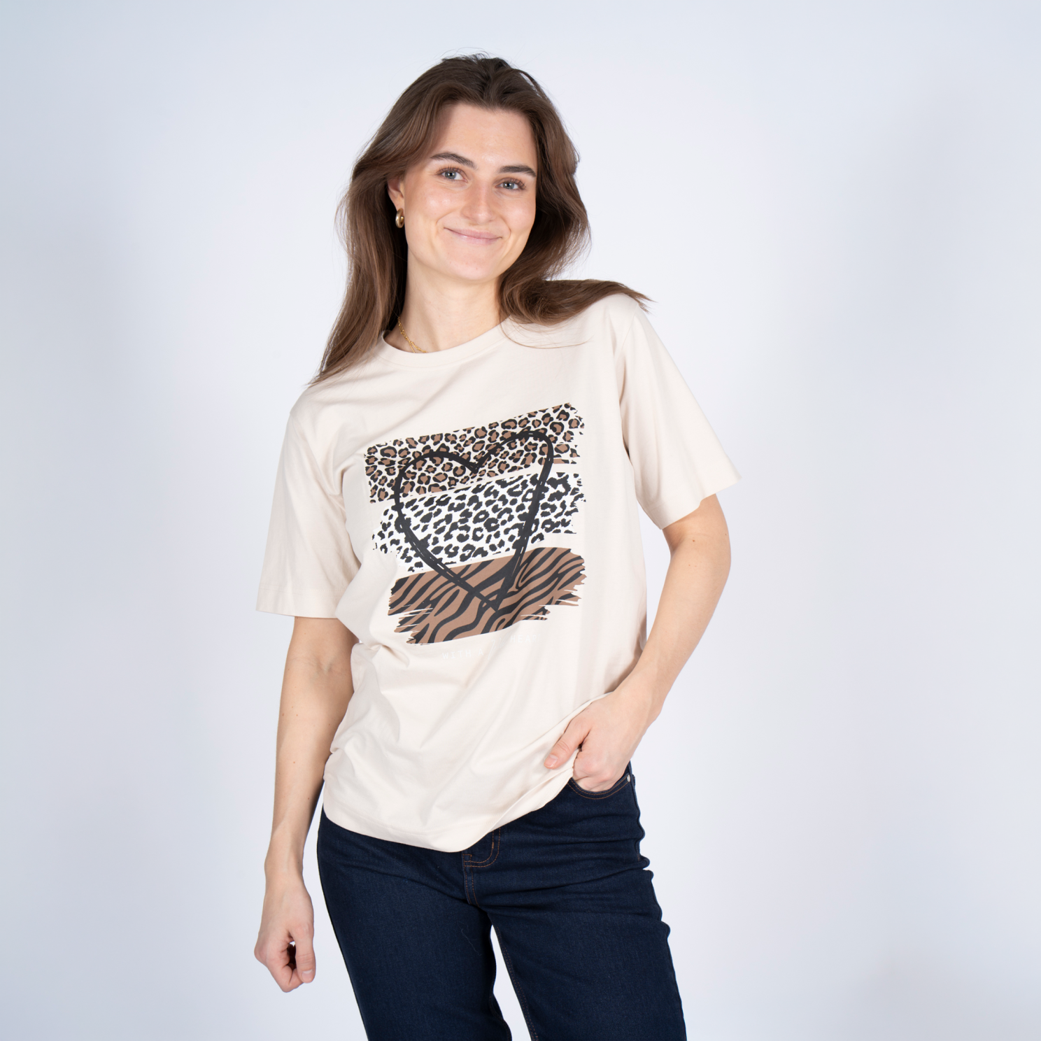 SASIA Dame T-shirt - SANDSHELL BEIGE - XL