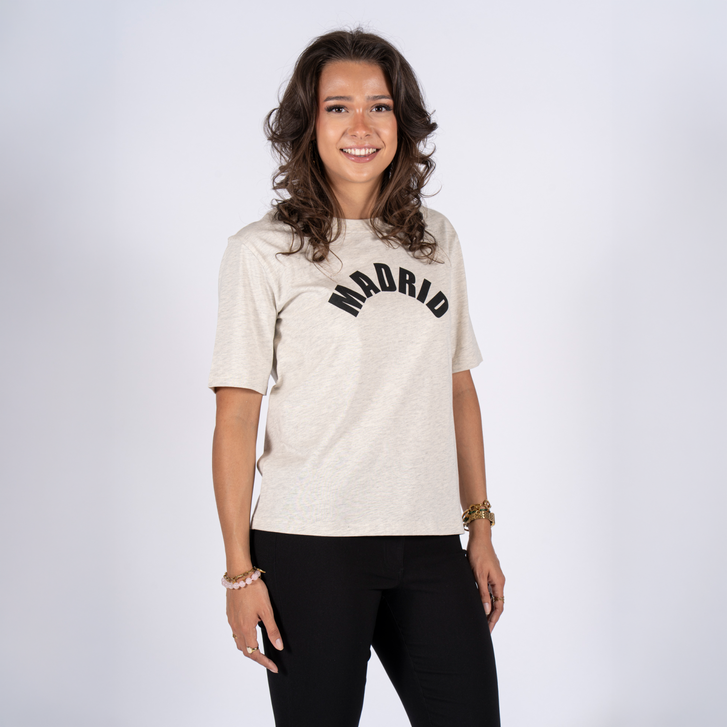 SASIA Daphne Dame T-shirt - WHITECAP GRAY - XL