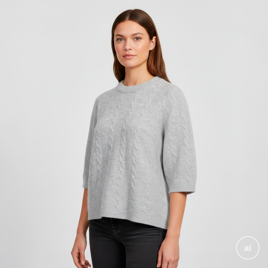 Steenholt Dame Striktrøje - GREY MELANGE - 2XL