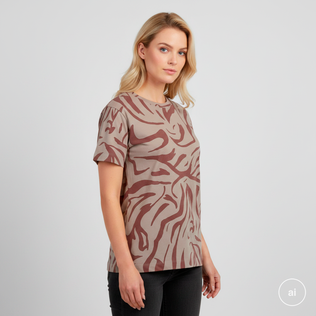 Steenholt Dame T-shirt - P5 AOP WITHERED ROSE - XL
