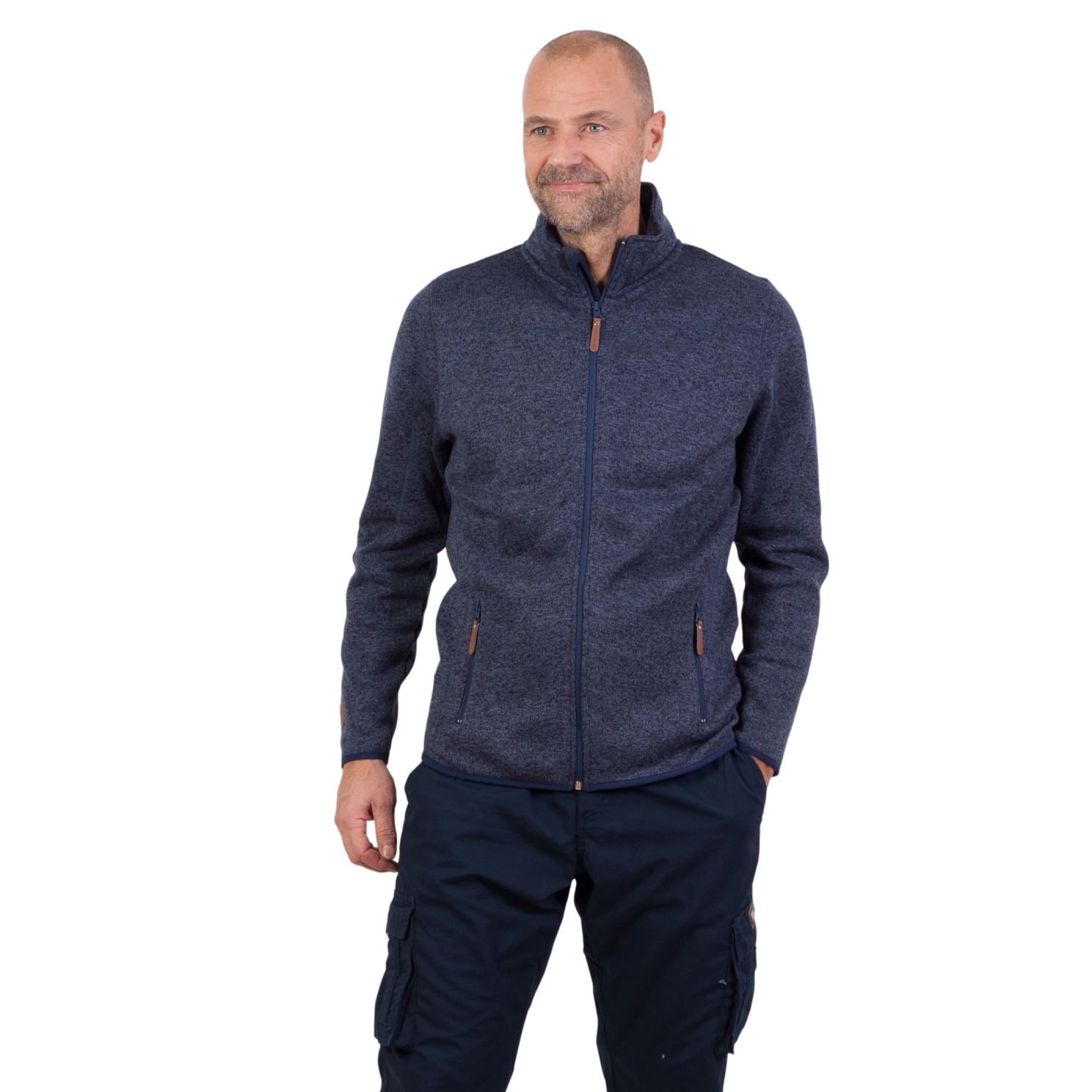 Steenholt Ocean Herre Fleecejakke - Melange Blue - 3XL