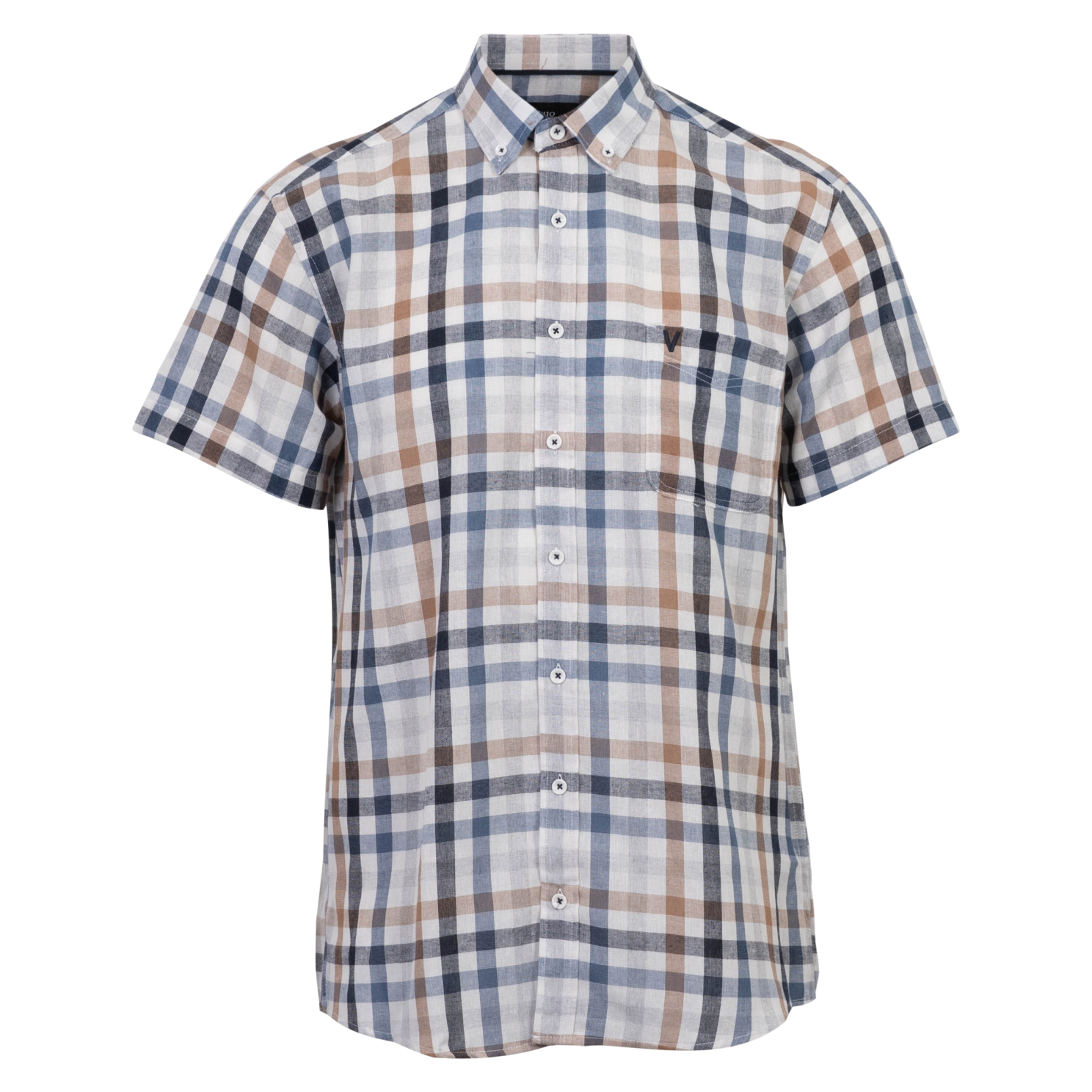 Vito Dayton Herre Kortærmet skjorte - Naval Blue - XL-43/44
