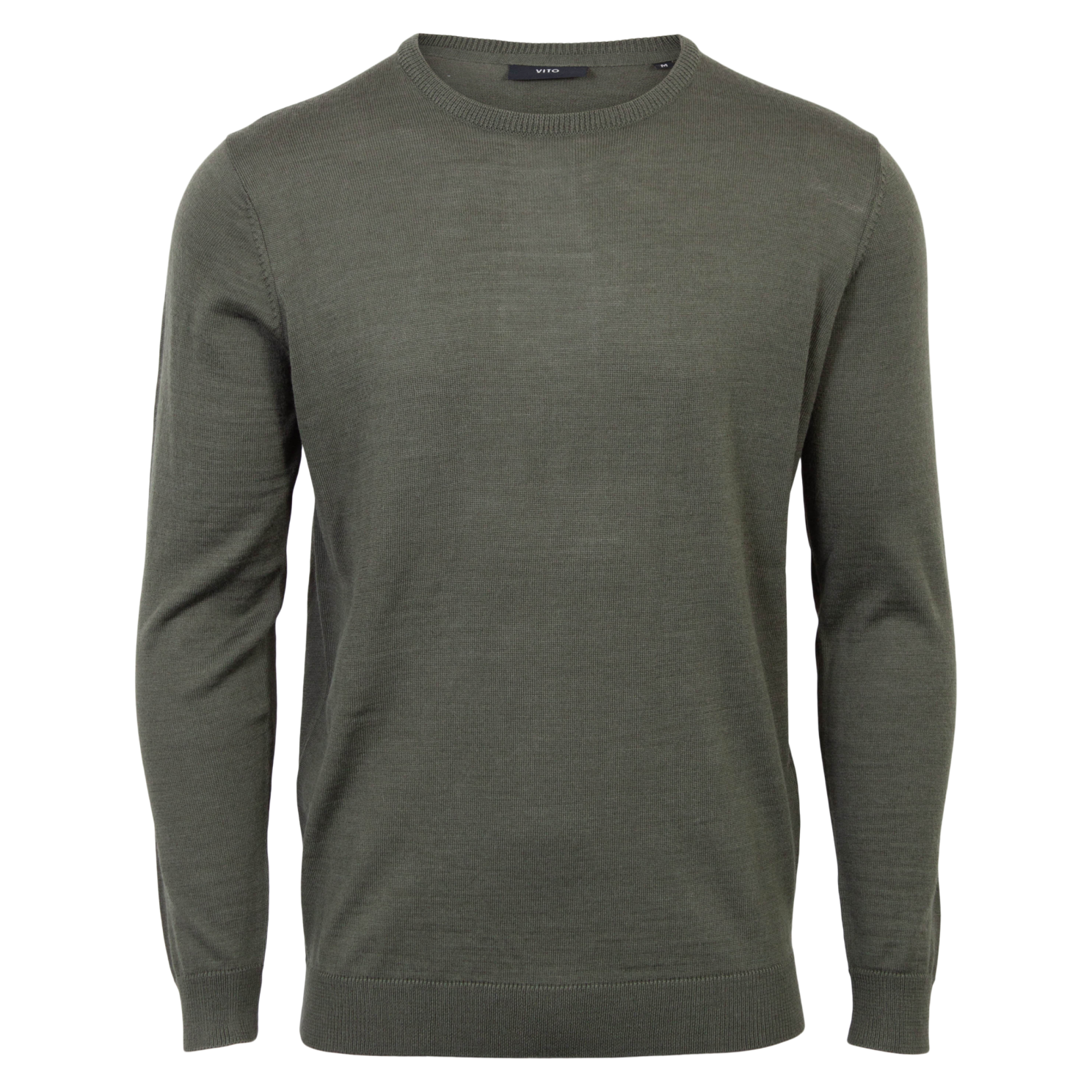 Vito Gordon Herre Striktrøje i merinouldmix - Army Green mix - 2XL