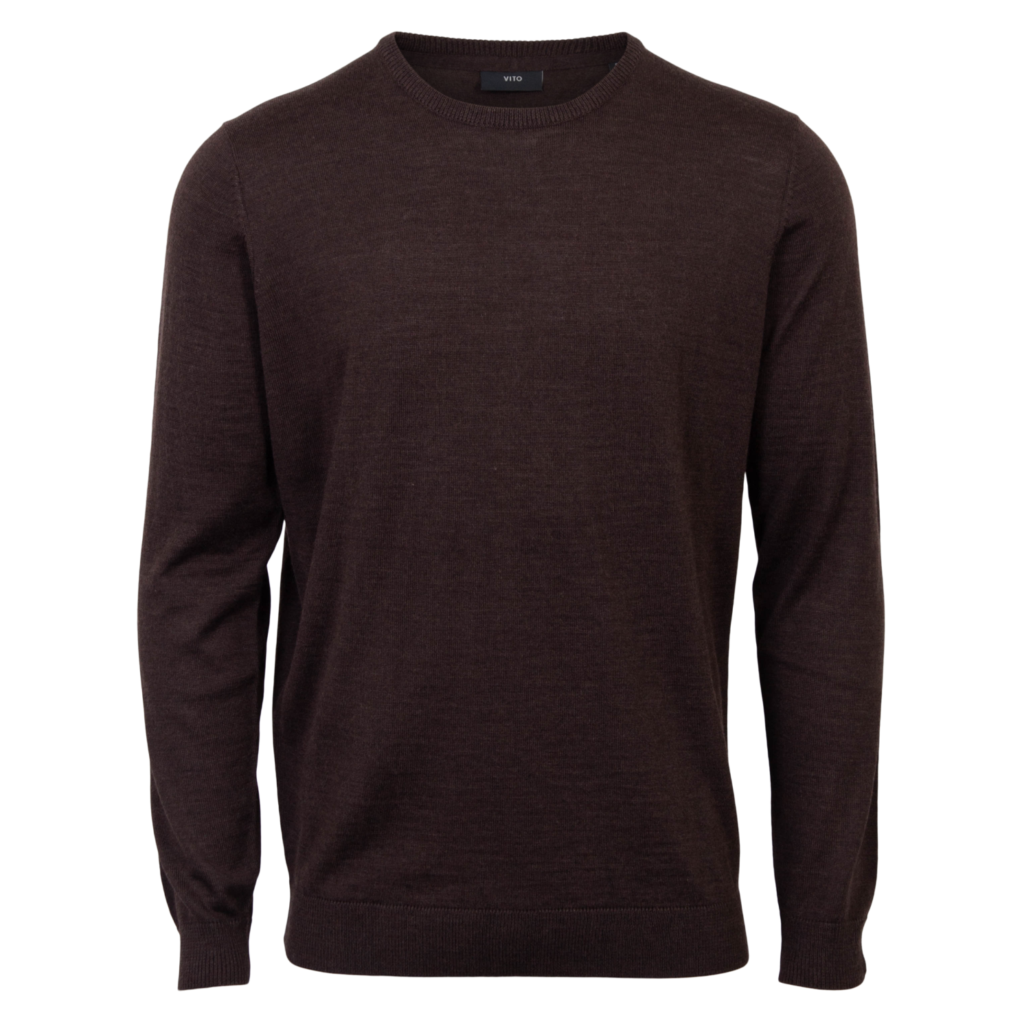 Vito Gordon Herre Striktrøje i merinouldmix - Ultra dark brown mix - XL