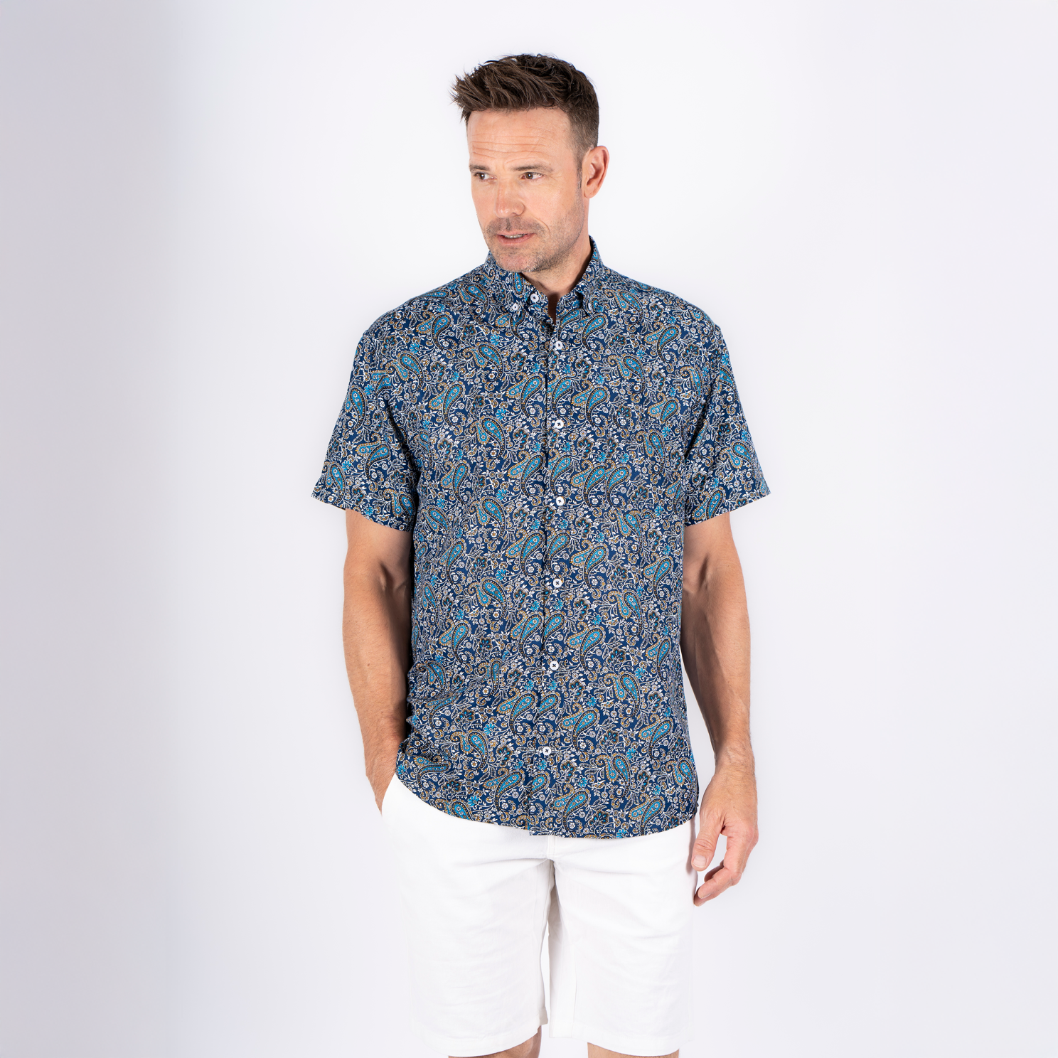 Vito Jude Herre Kortærmet skjorte - Star Blue - XL-43/44