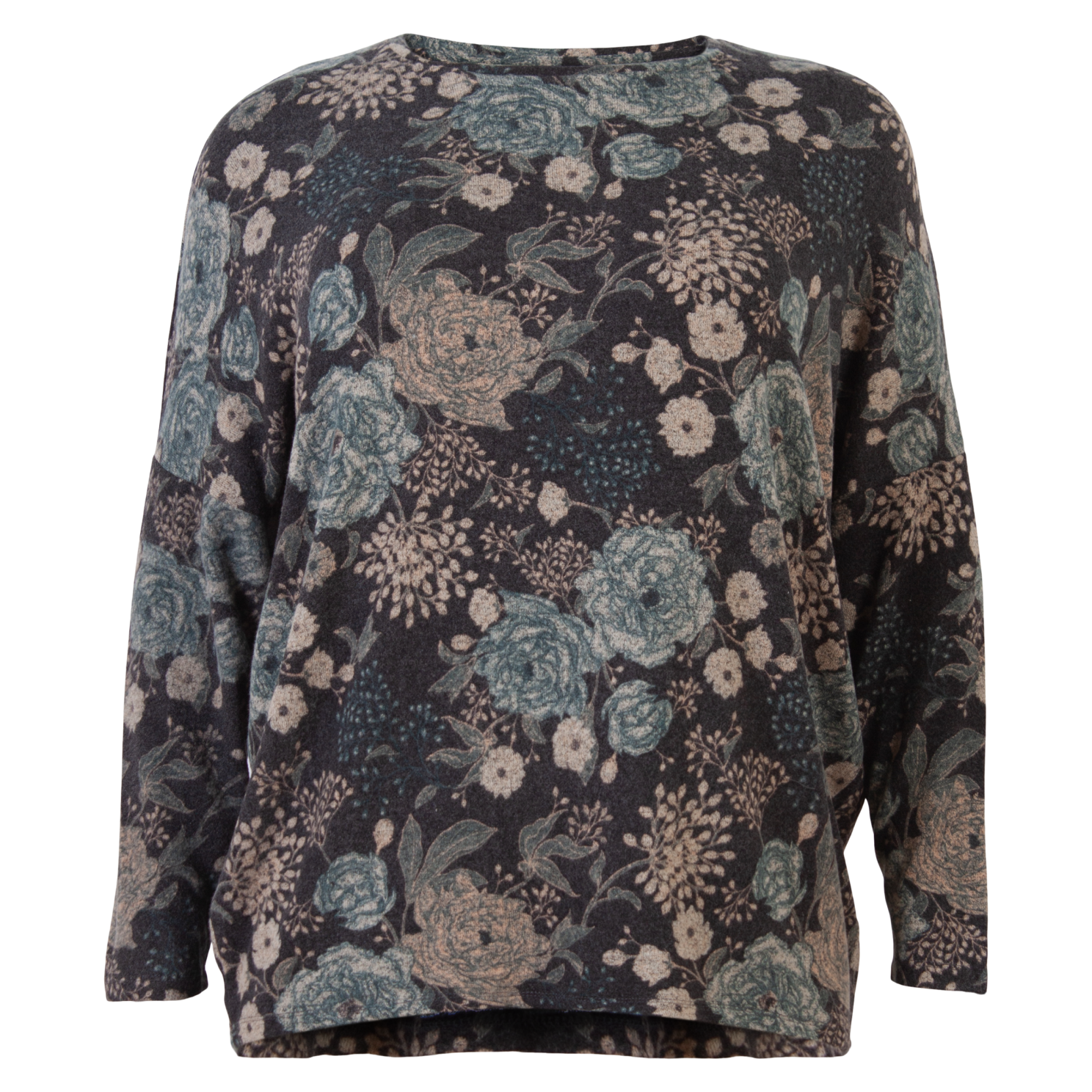ZbyZ Dame Bluse Plus Size - Flower - 50/52