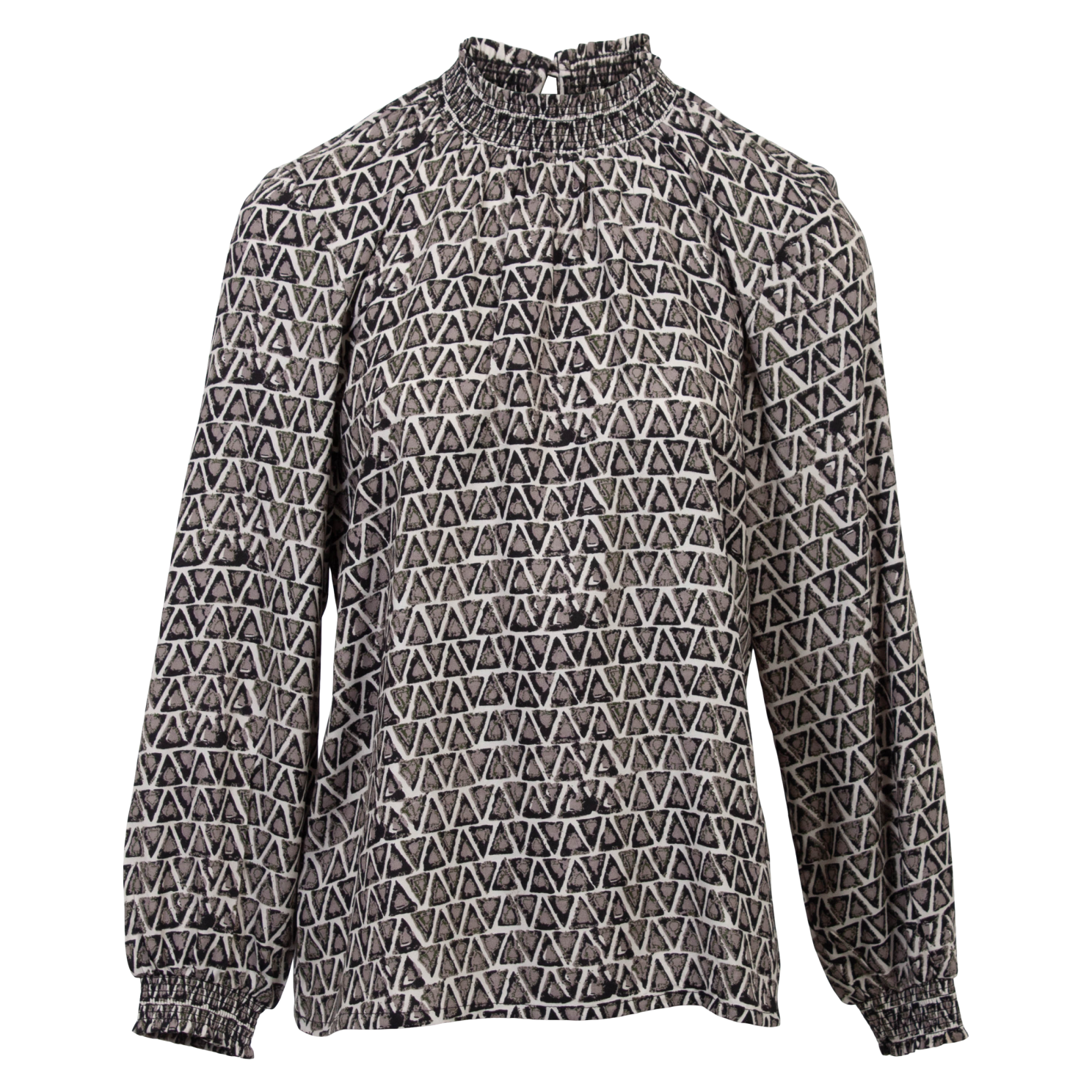 ZbyZ Dame Bluse Plus Size - Grey/Black - 50/52