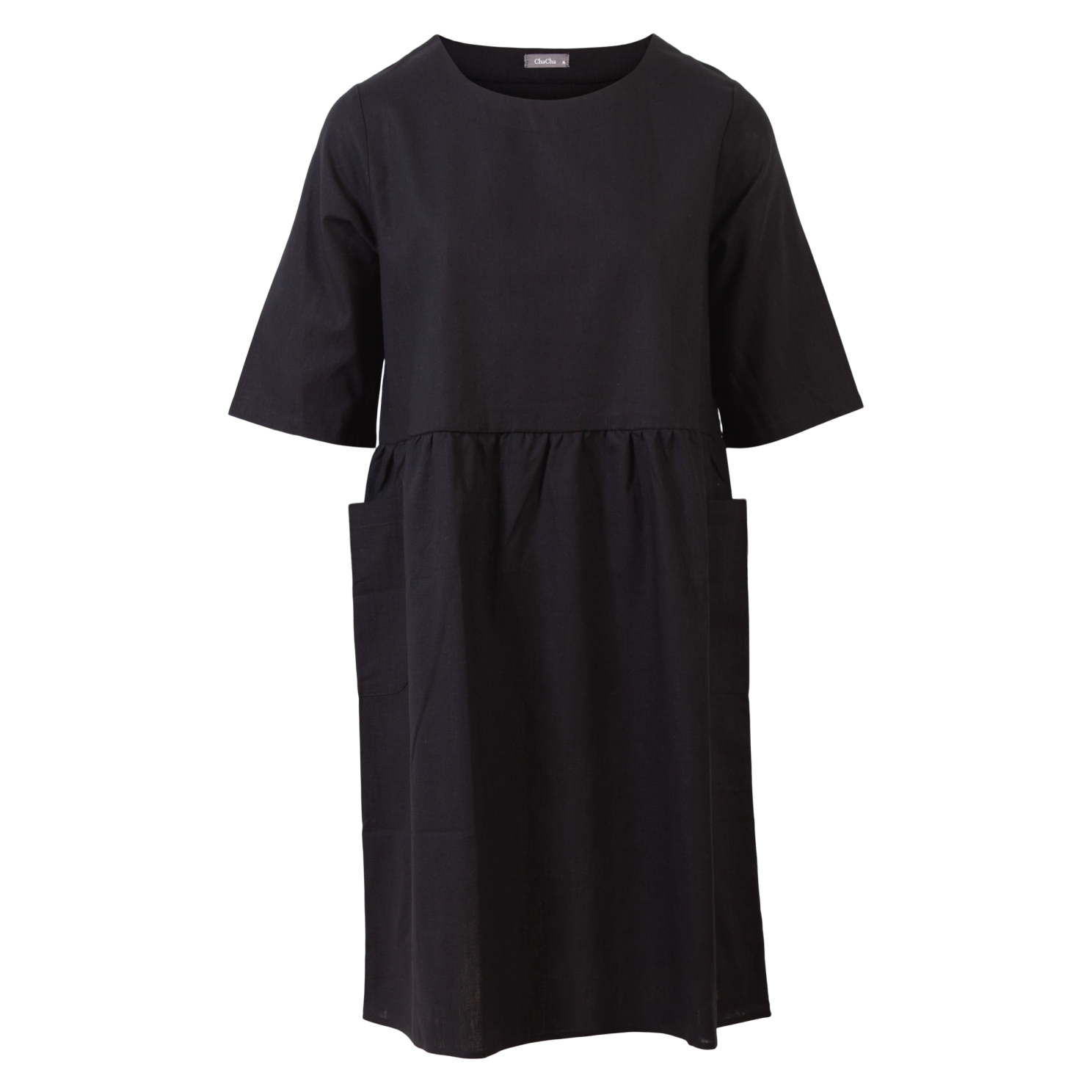 ZbyZ Dame Kjole Plus Size - Black - 42/44