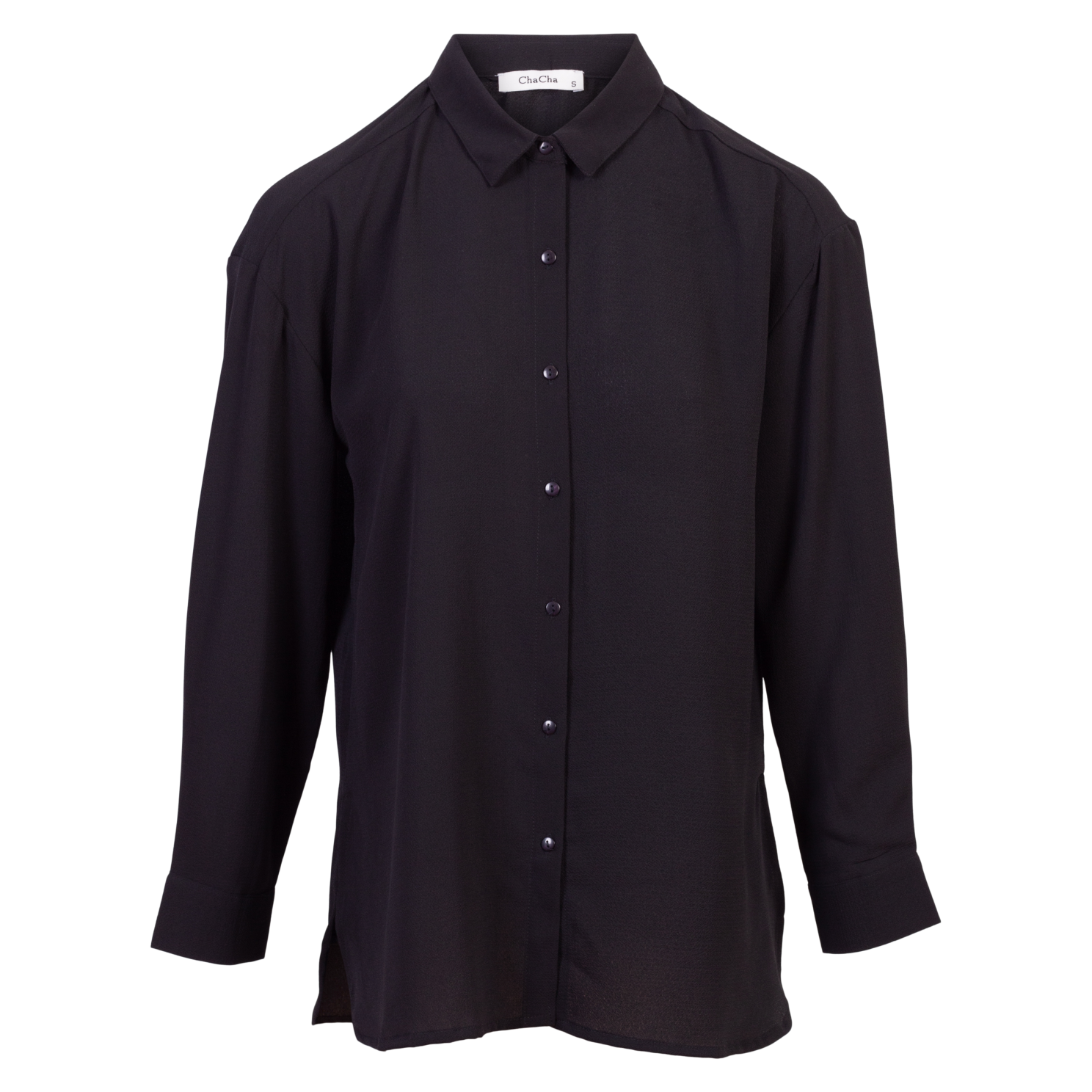 ZbyZ Dame Skjorte Plus Size - Black - 42/44